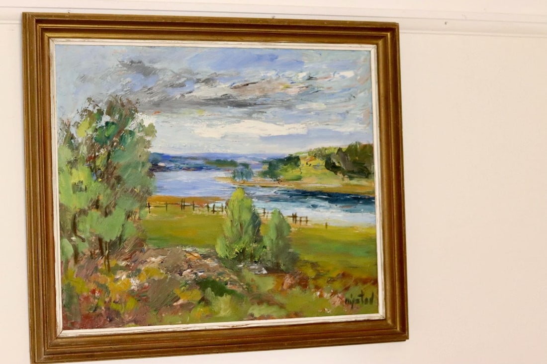 Nystad, Realistic Landscape, 1950s, Oil, Framed - 6