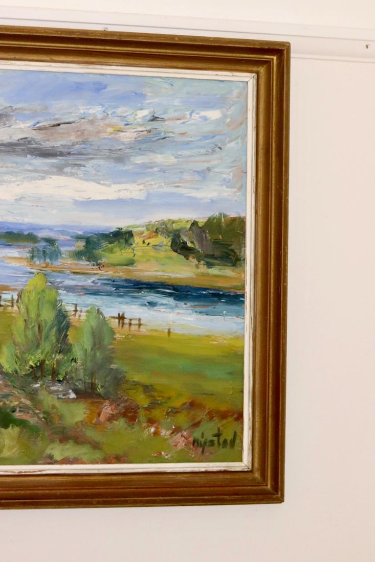 Nystad, Realistic Landscape, 1950s, Oil, Framed - 7