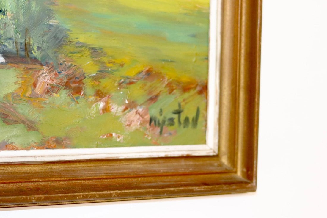 Nystad, Realistic Landscape, 1950s, Oil, Framed - 8