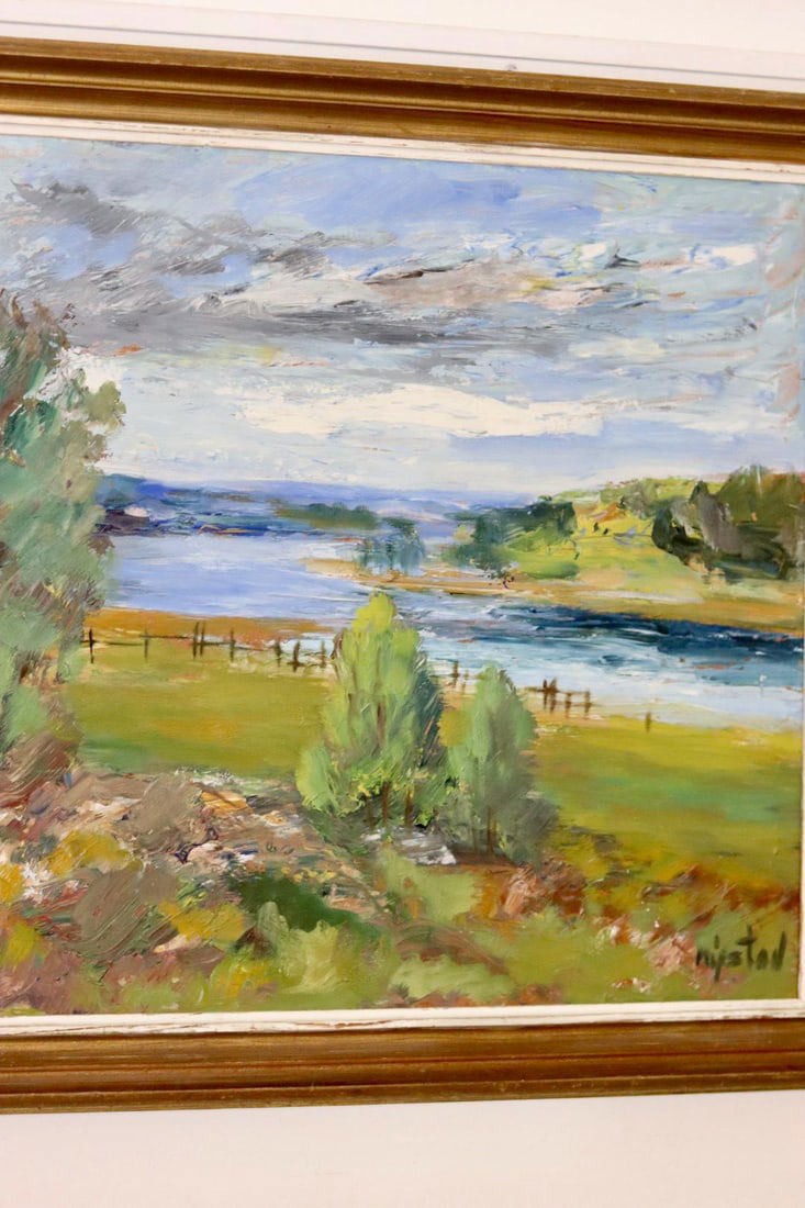 Nystad, Realistic Landscape, 1950s, Oil, Framed - 9
