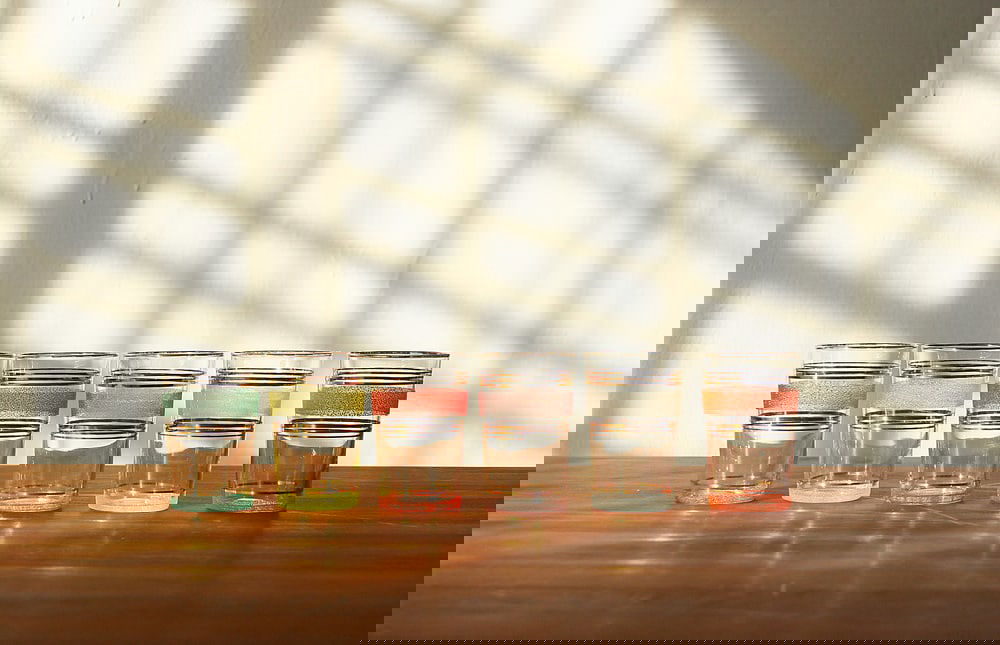 Frost & Gold Bands Glasses, 1950s, Set of 6 - 9