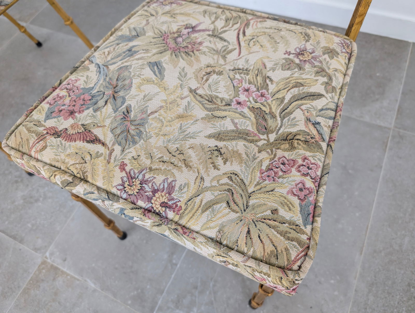 Gold Wrought Iron Chairs, 1980s, Set of 4 - 10