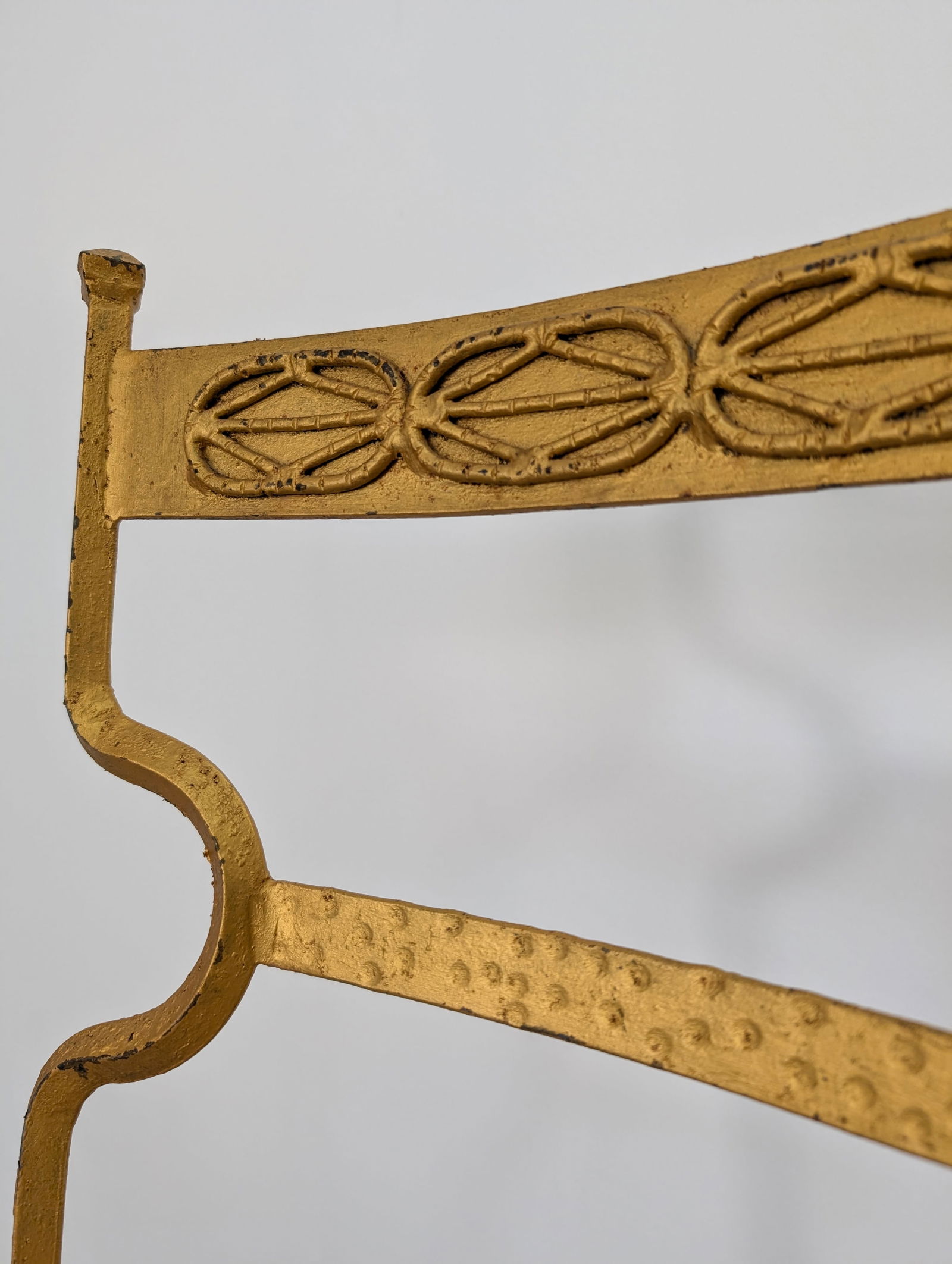 Gold Wrought Iron Chairs, 1980s, Set of 4 - 7