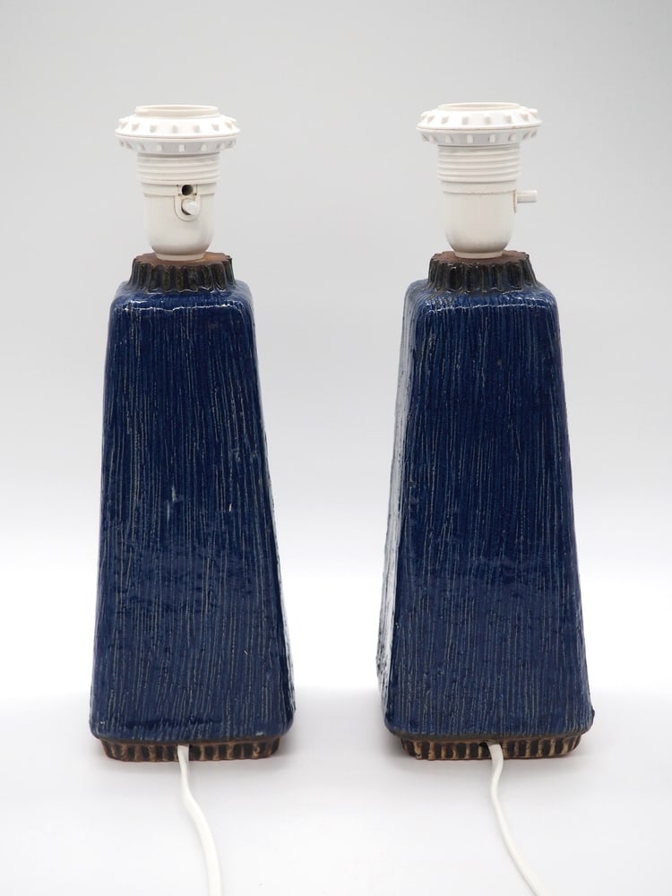 Pair of Table Lamps for Fischer Stengods, 1970s - 10