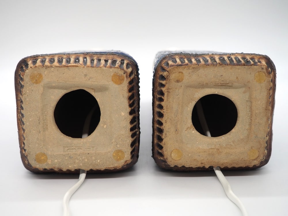 Pair of Table Lamps for Fischer Stengods, 1970s - 12