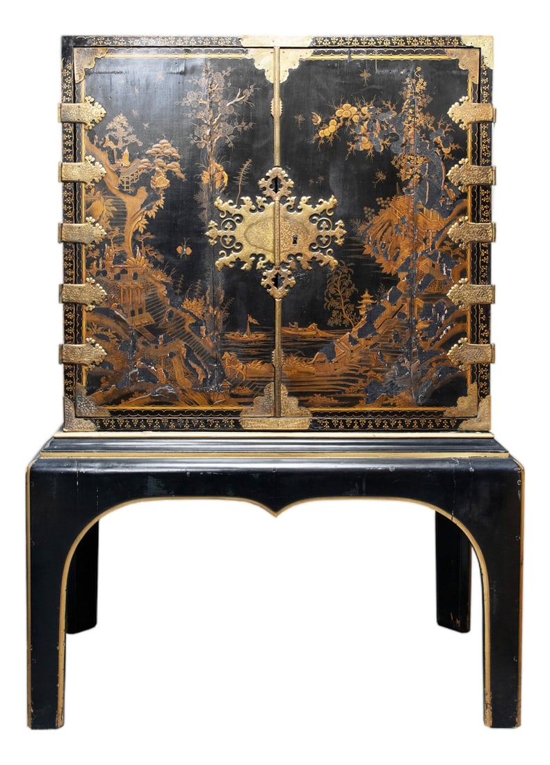 Antique Japanese Lacquer Cabinet on Stand (1 of 8)