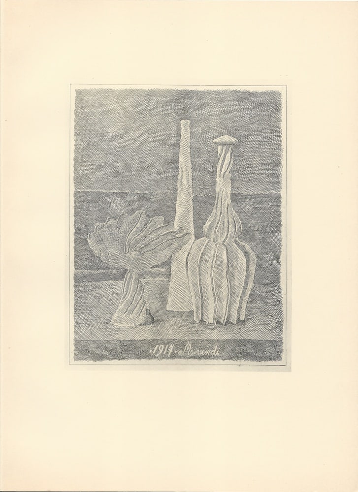 G. Morandi, Long Bottle and Fluted Bottle, 1957, Paper (1 of 6)