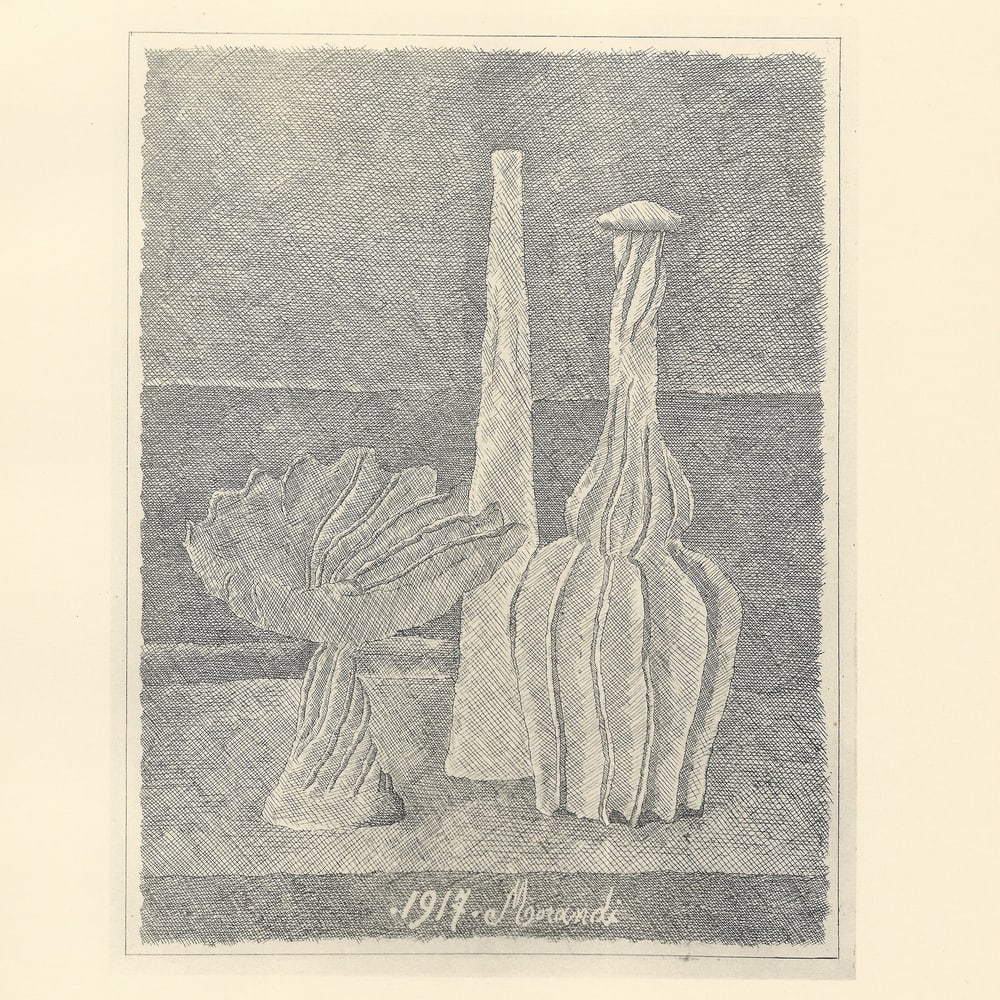 G. Morandi, Long Bottle and Fluted Bottle, 1957, Paper - 3