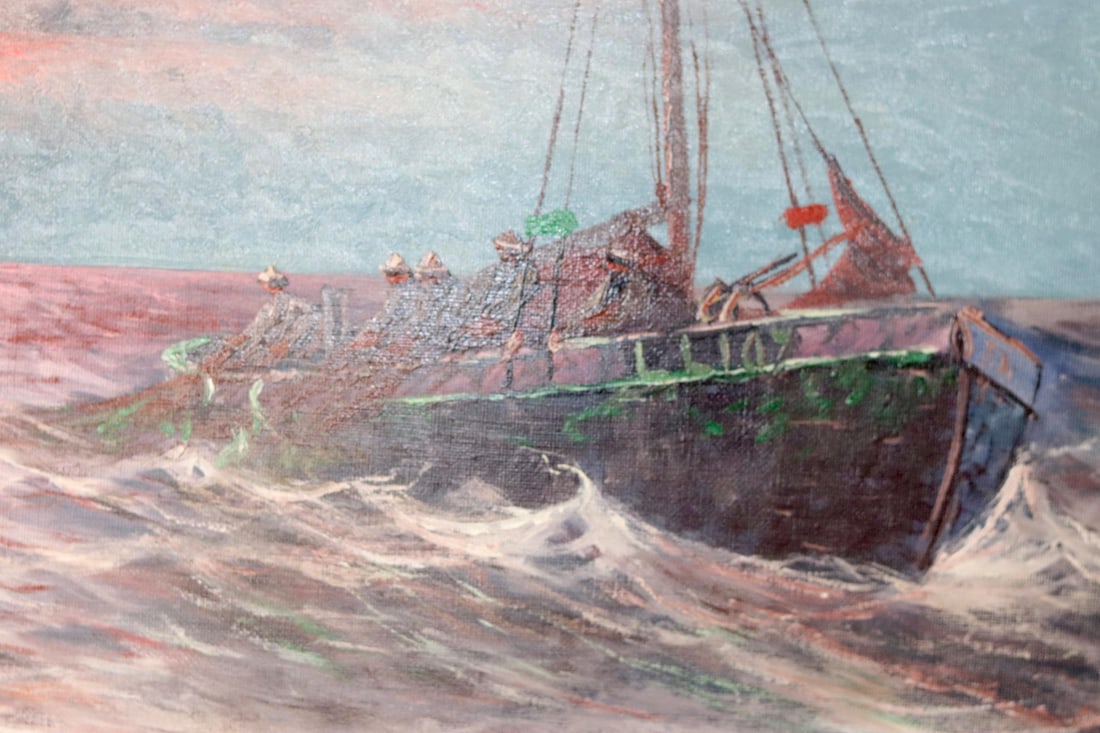 Andersson, Sailing at Sunset, 1950s, Oil, Framed - 7