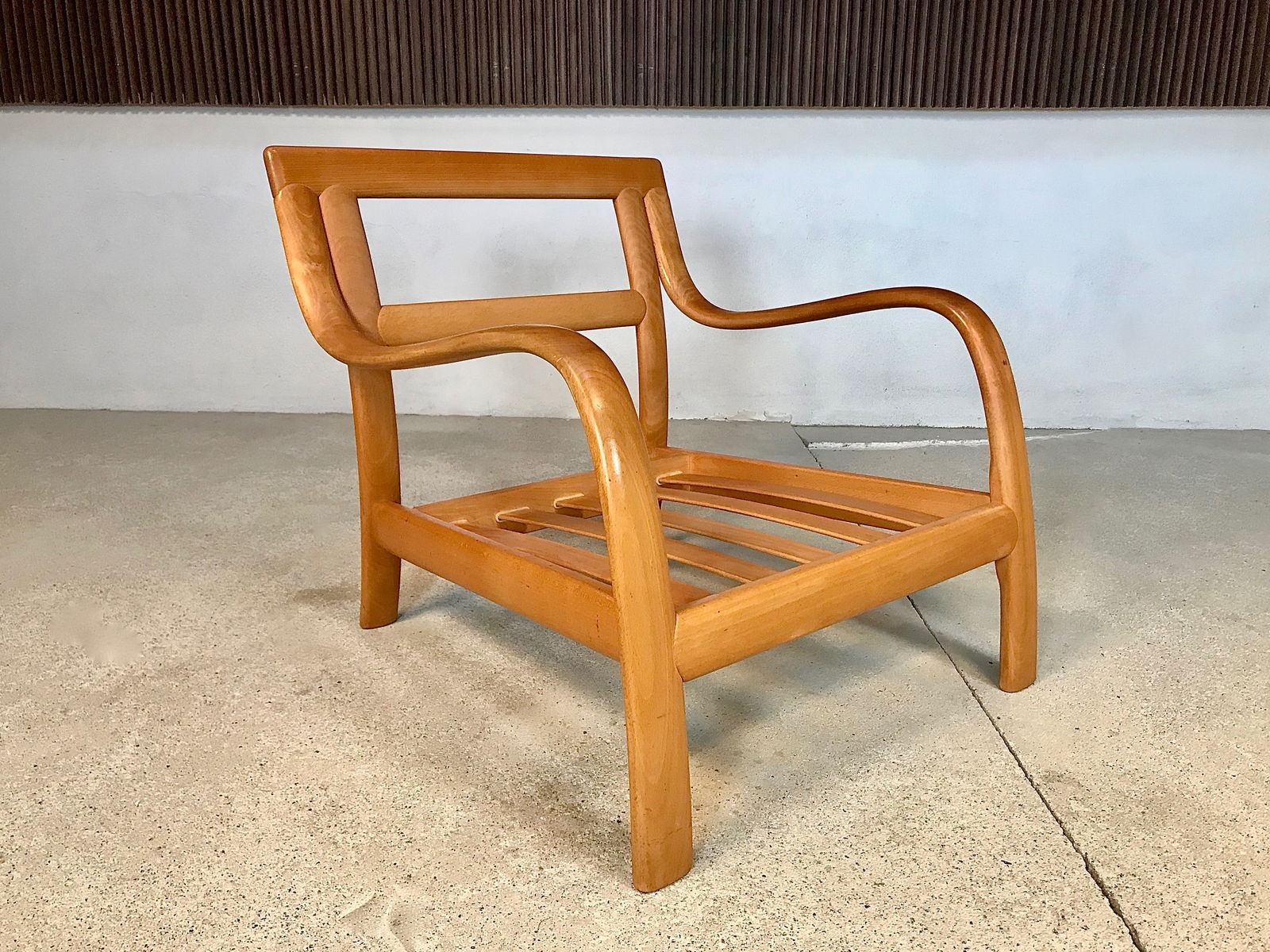 Bentwood & Leather Lounge Chair from Komfort - 12