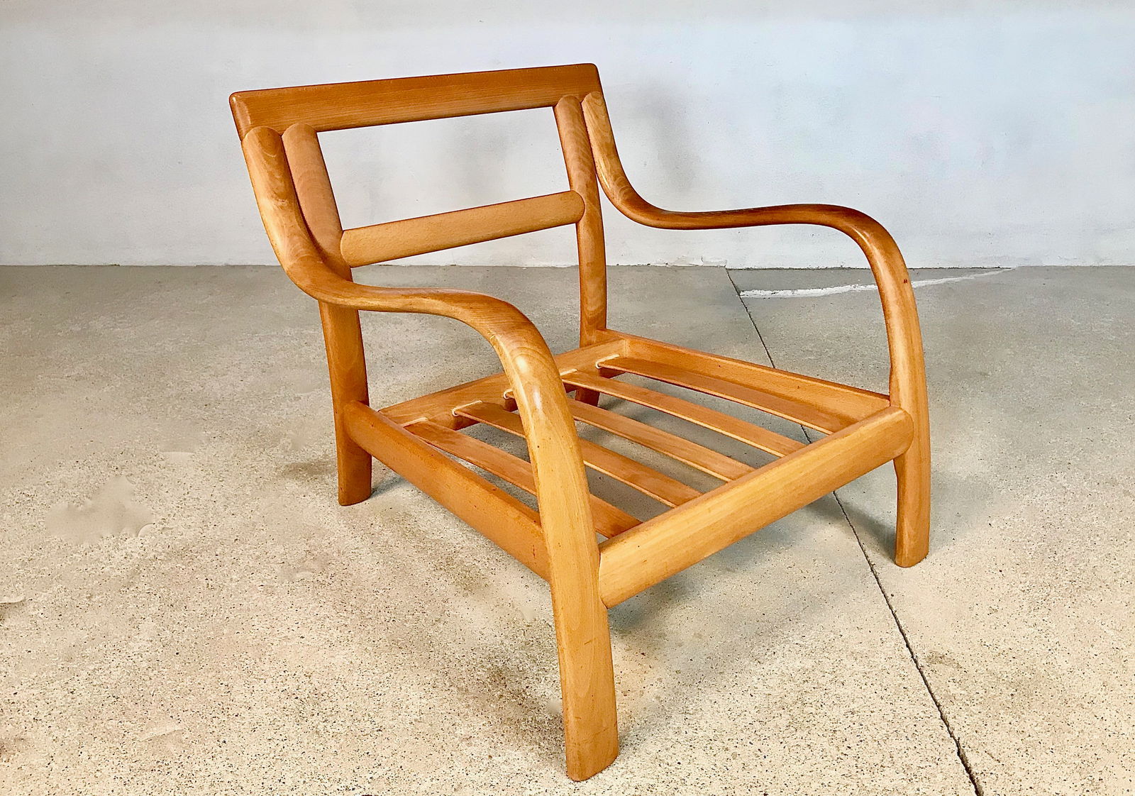 Bentwood & Leather Lounge Chair from Komfort - 13