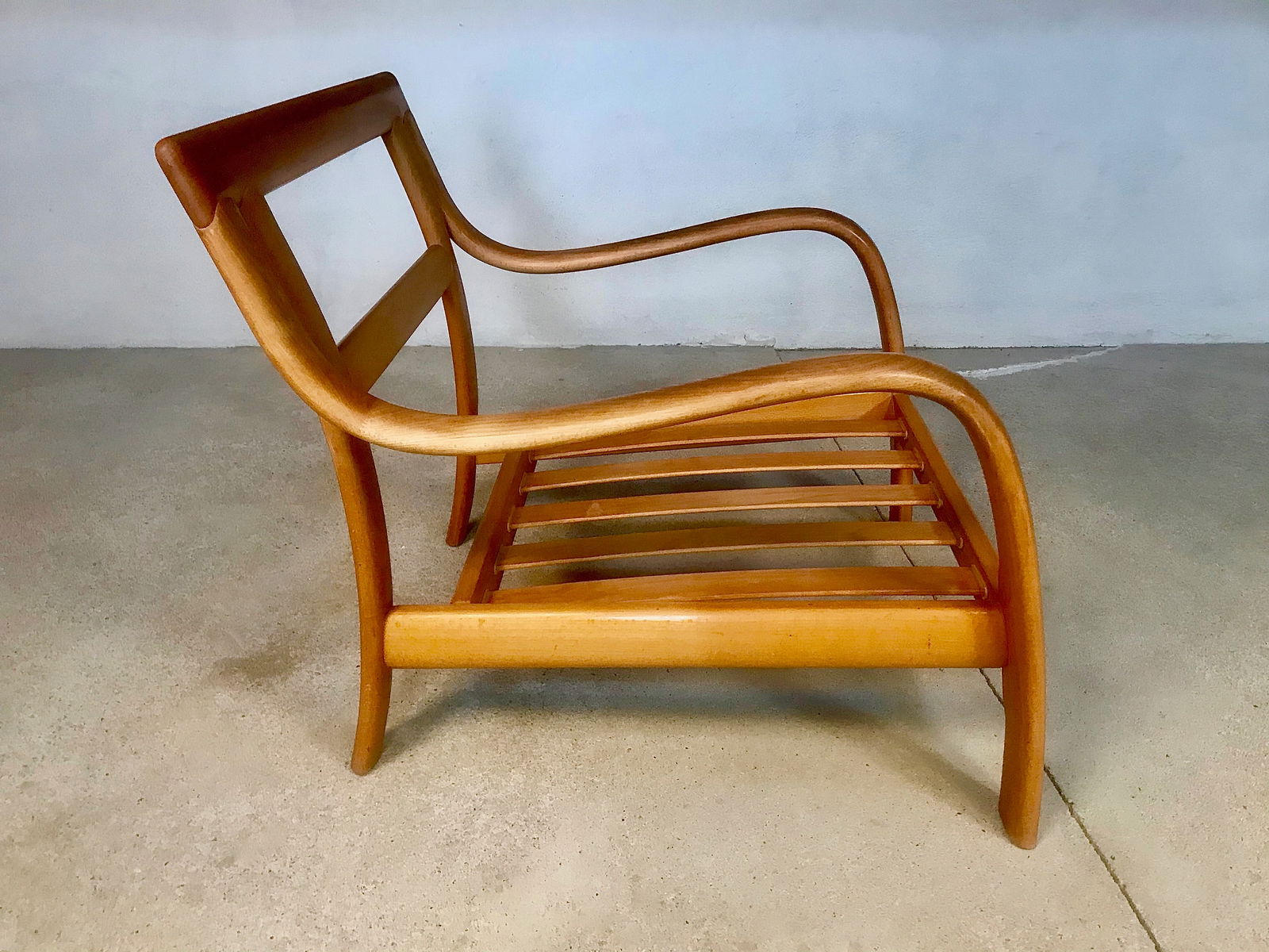Bentwood & Leather Lounge Chair from Komfort - 15