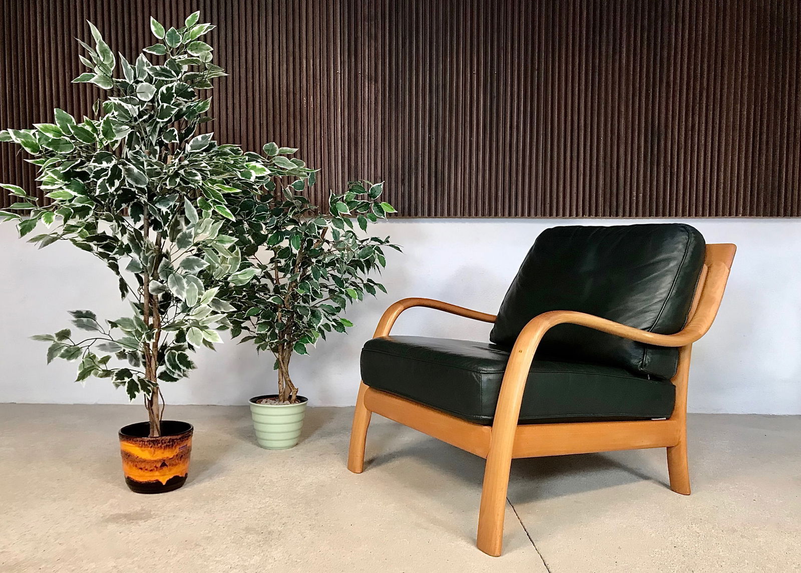 Bentwood & Leather Lounge Chair from Komfort - 4