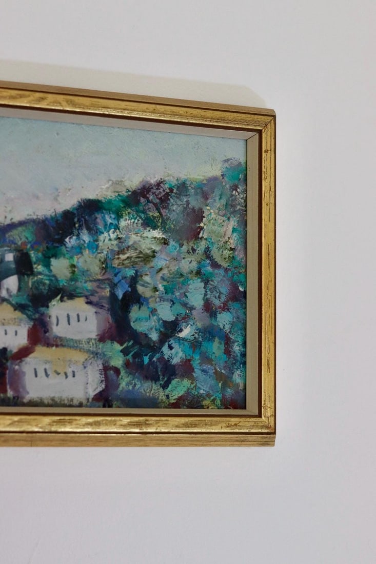 Bertil Wahlberg, Village, 1960s, Oil on Panel, Framed - 2