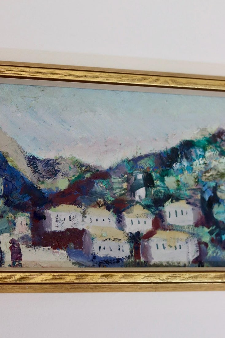 Bertil Wahlberg, Village, 1960s, Oil on Panel, Framed - 3