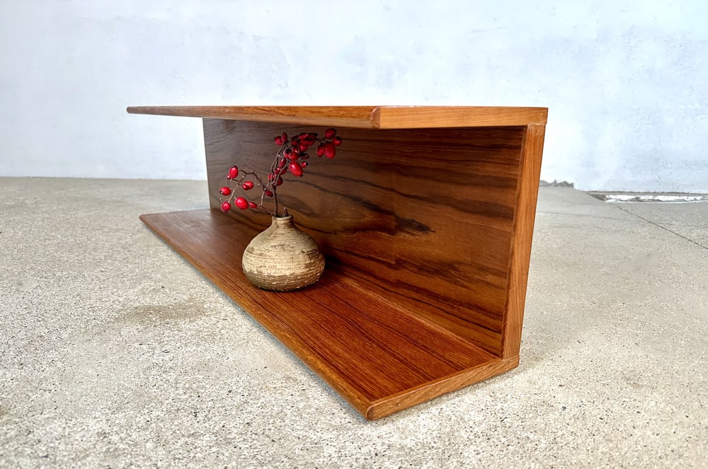 Minimalist Teakwood Wall Shelf, Germany, 1960s - 11