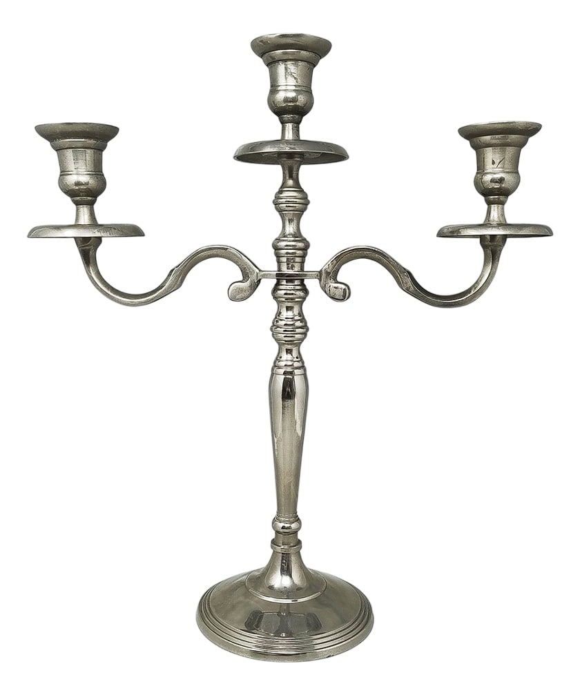 Handmade 3-Candle Candelabra in Stainless Steel (1 of 8)