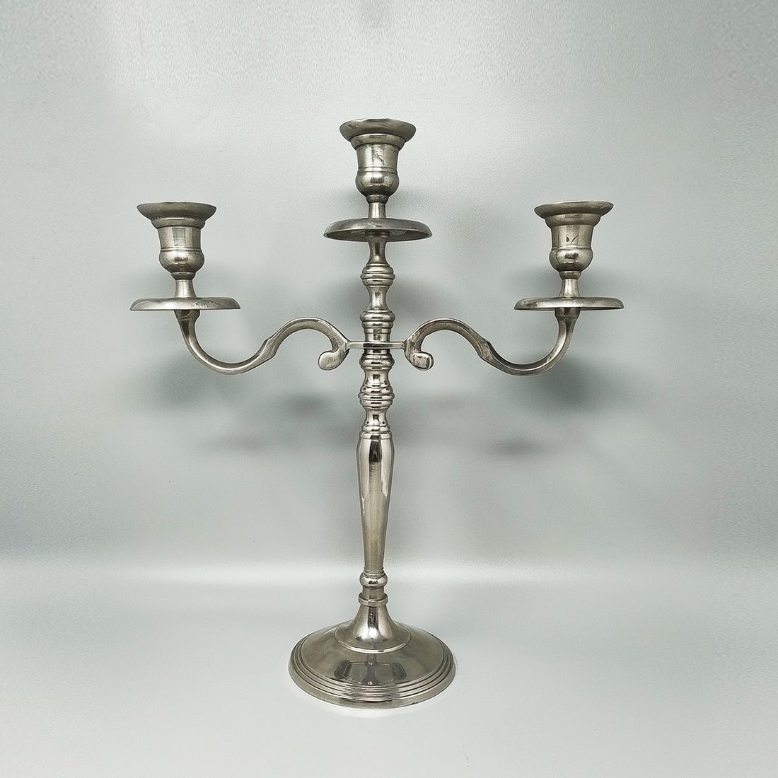 Handmade 3-Candle Candelabra in Stainless Steel - 2