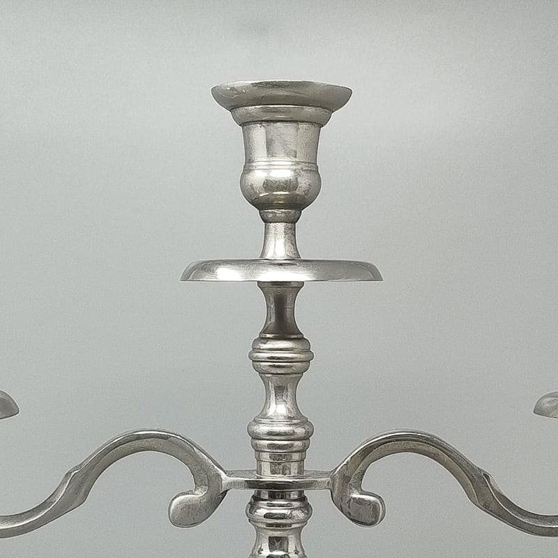 Handmade 3-Candle Candelabra in Stainless Steel - 3