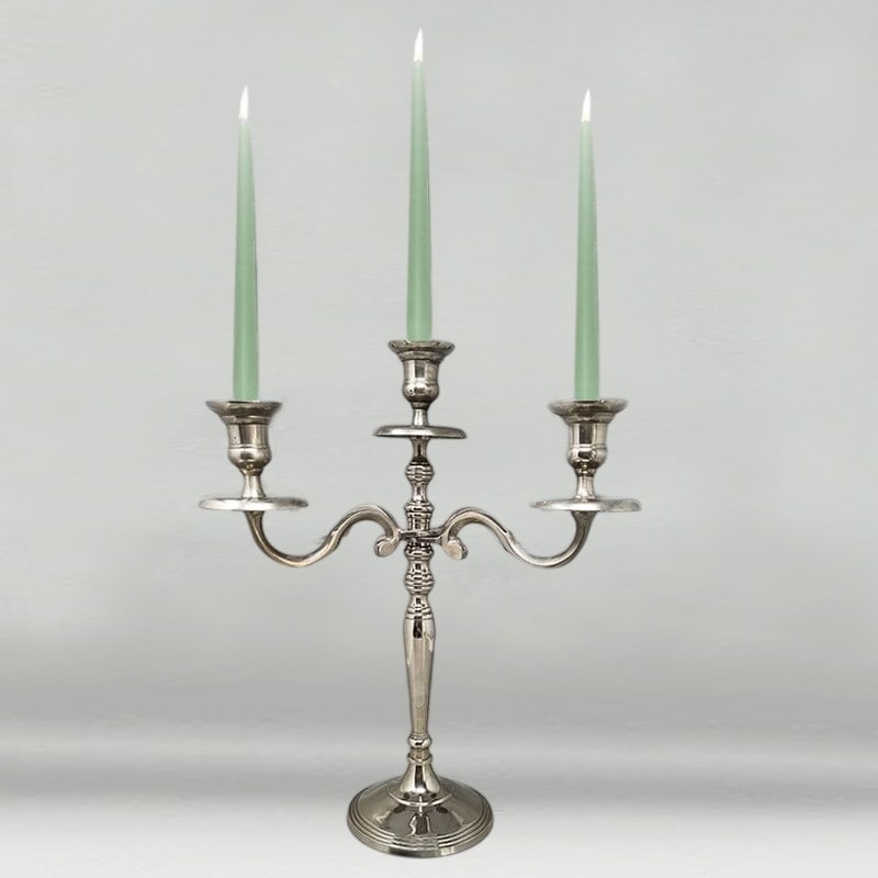 Handmade 3-Candle Candelabra in Stainless Steel - 8