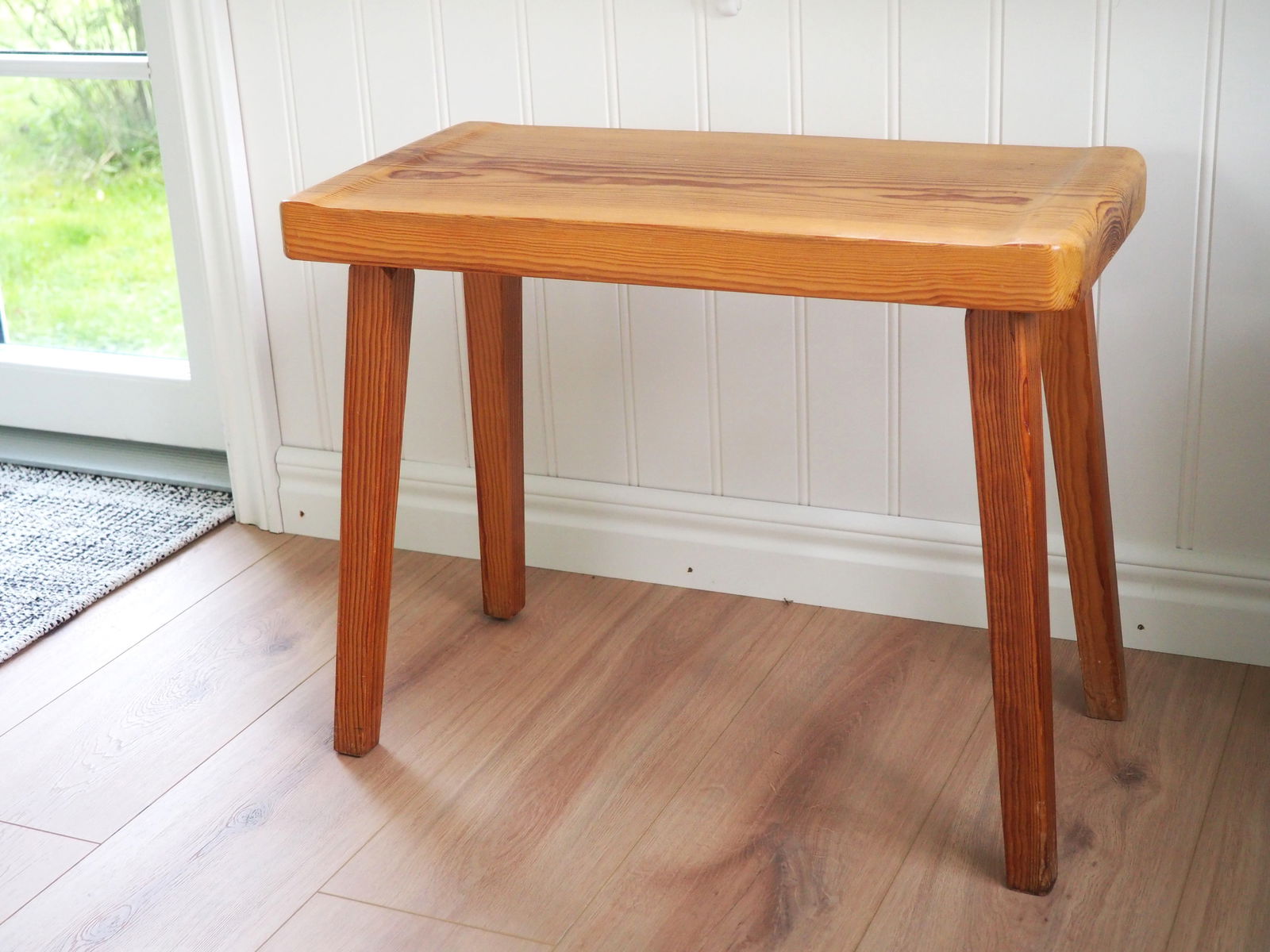 Vintage Scandinavian Pine Stool, 1970s - 8