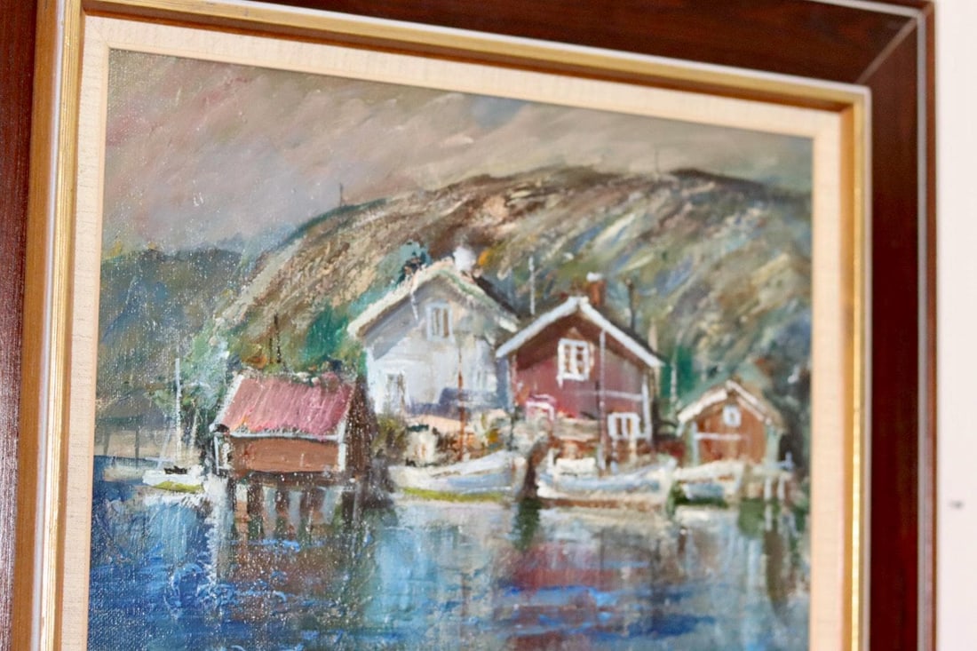 Alf Johansson, Boats, Bohuslän, Oil on Canvas - 2
