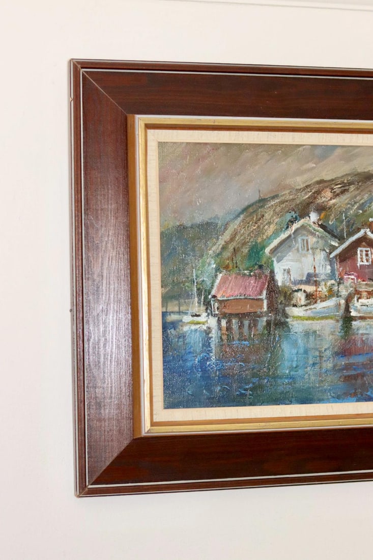 Alf Johansson, Boats, Bohuslän, Oil on Canvas - 3