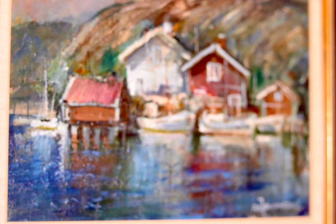 Alf Johansson, Boats, Bohuslän, Oil on Canvas - 4