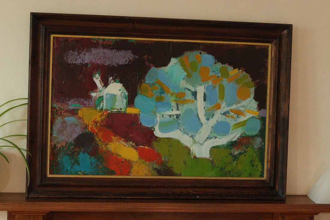 Sven Hamlet, Windmill and Tree, 1987, Oil, Framed - 10