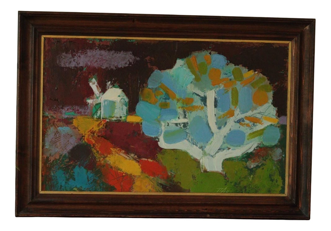 Sven Hamlet, Windmill and Tree, 1987, Oil, Framed: Tree and Building – Signed, 1987A beautiful and atmospheric composition featuring a tree in the foreground with a building subtly set in the background.Signed and Dated: '87Image Size: 36