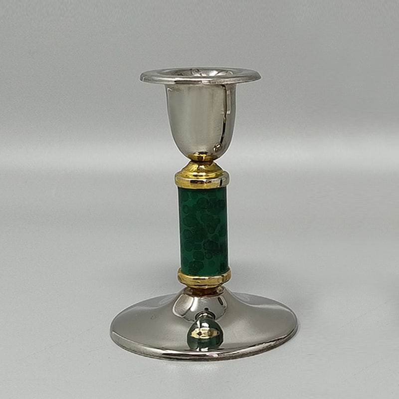 Green Candleholders, France, 1960s, Set of 2 - 2