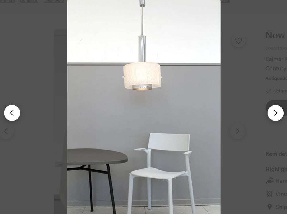 Art Deco Murano Glass Pendant Light from Kalmar - 2