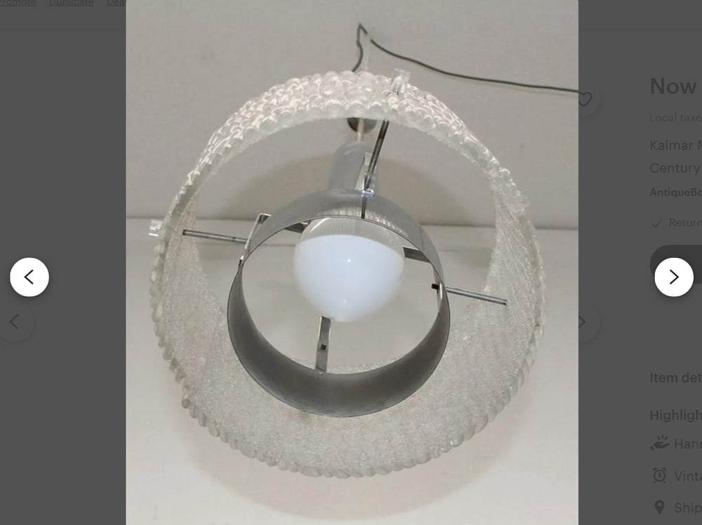 Art Deco Murano Glass Pendant Light from Kalmar - 4