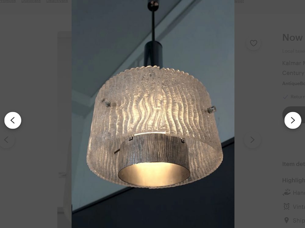 Art Deco Murano Glass Pendant Light from Kalmar - 6