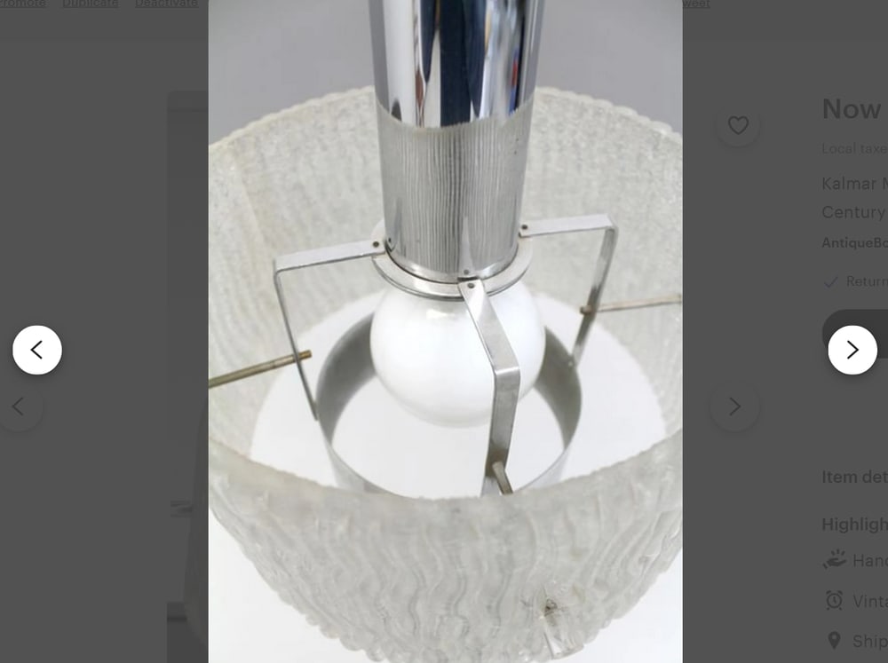 Art Deco Murano Glass Pendant Light from Kalmar - 7