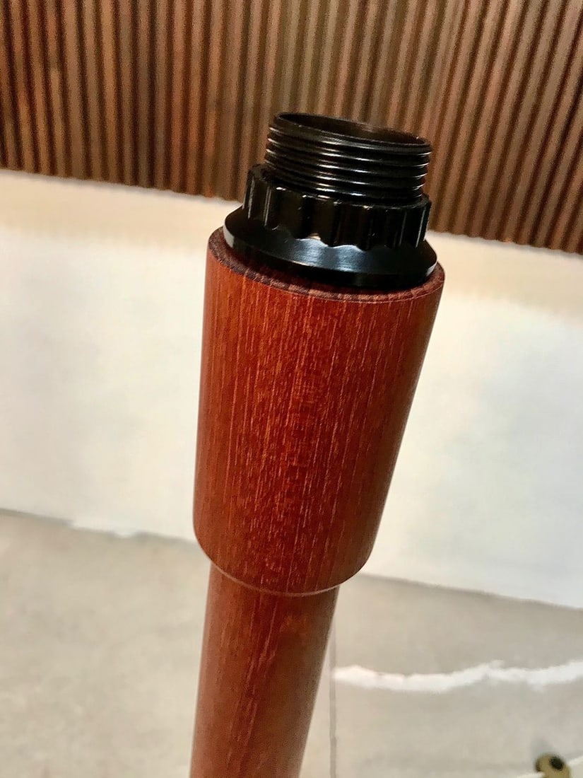 Danish Floor Lamp with Wild Silk Lampshade, 1960s - 15