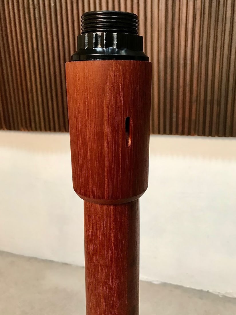 Danish Floor Lamp with Wild Silk Lampshade, 1960s - 18