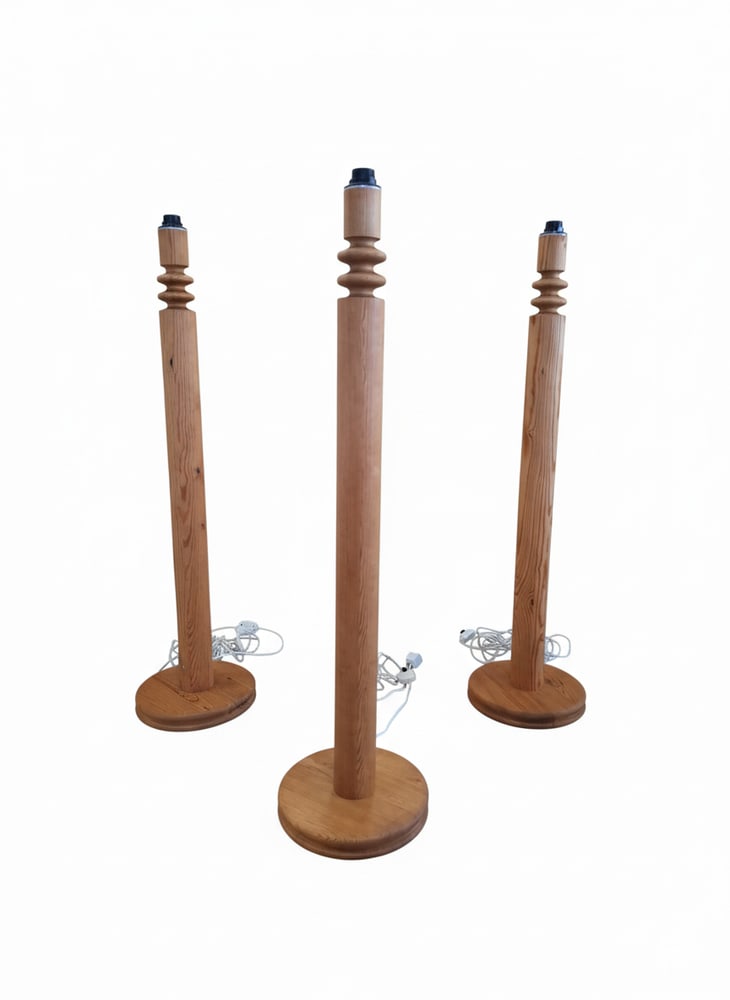 Pine Floor Lamps by Uno Kristiansson, Set of 3 - 5
