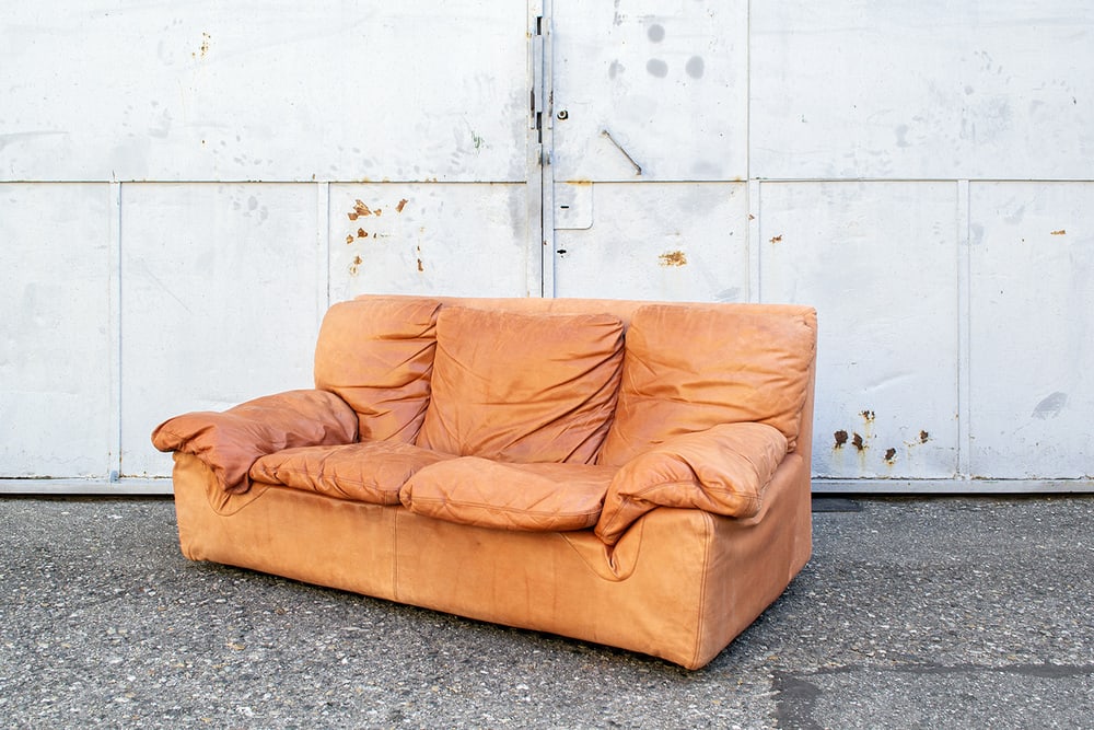 Bonheur Leather Sofa from Brunati, 1970s - 2