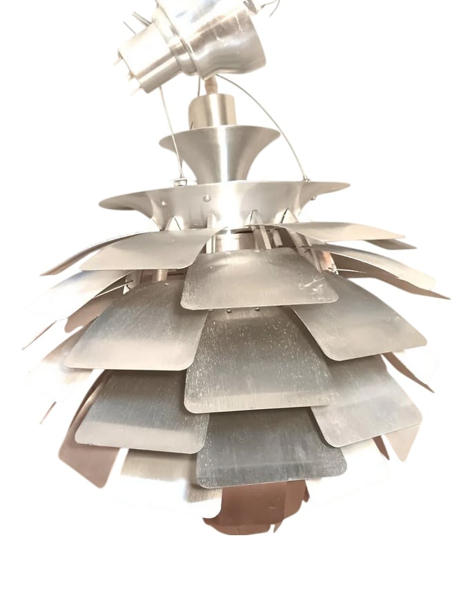 Artichoke Pendant Light from Louis Poulsen, 1960s: A most accurate and identical copy of the "Artichoke Light" by legendary Swedish designer Louis Poulsen.Made in entirety by Aerospace grade aluminium, in great condition, with only minimal blemishes