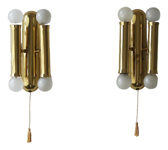 Vintage Italian Brass Wall Lamps, Set of 2 (1 of 4)