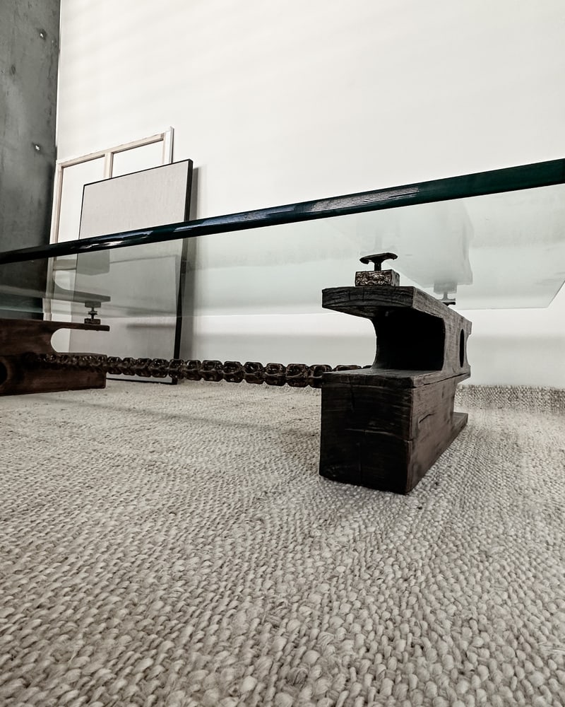 Vintage Brutalist Glass and Bronze Coffee Table - 6