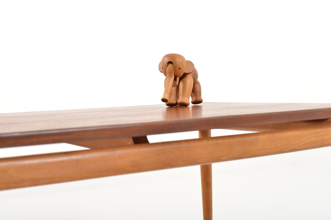 Teak & Beech Coffee Table, 1950s - 4