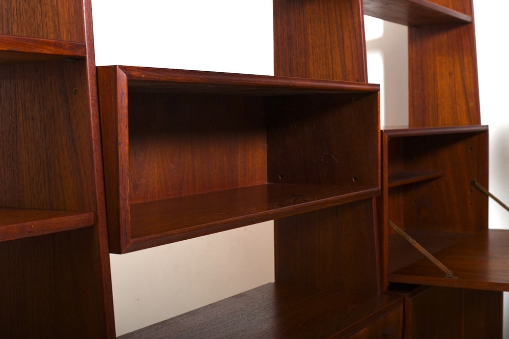 Danish Teak Shelf System with Cabinets, 1950s - 10