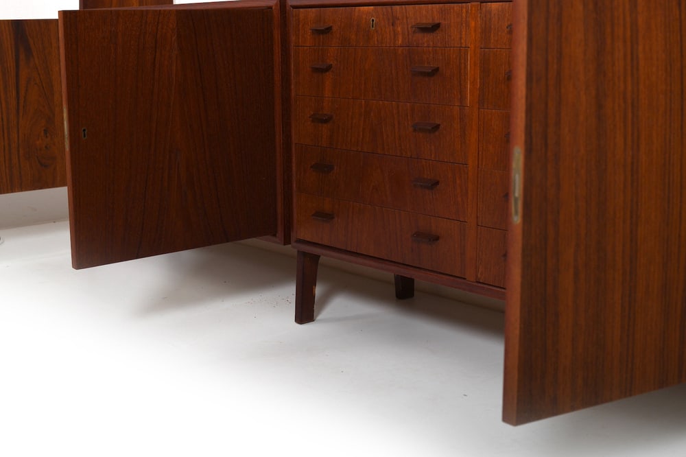 Danish Teak Shelf System with Cabinets, 1950s - 12