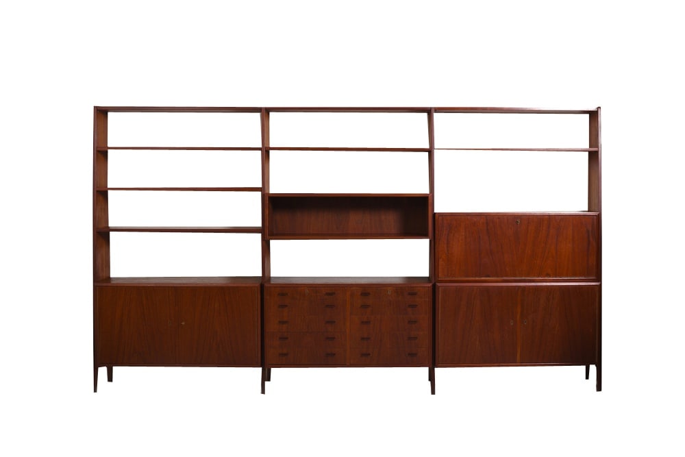 Danish Teak Shelf System with Cabinets, 1950s (1 of 13)