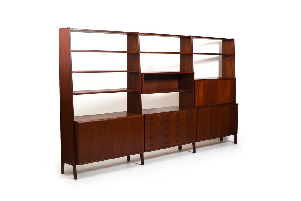 Danish Teak Shelf System with Cabinets, 1950s - 3