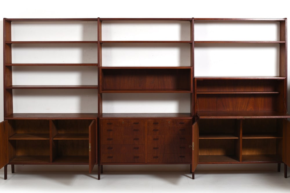 Danish Teak Shelf System with Cabinets, 1950s - 4