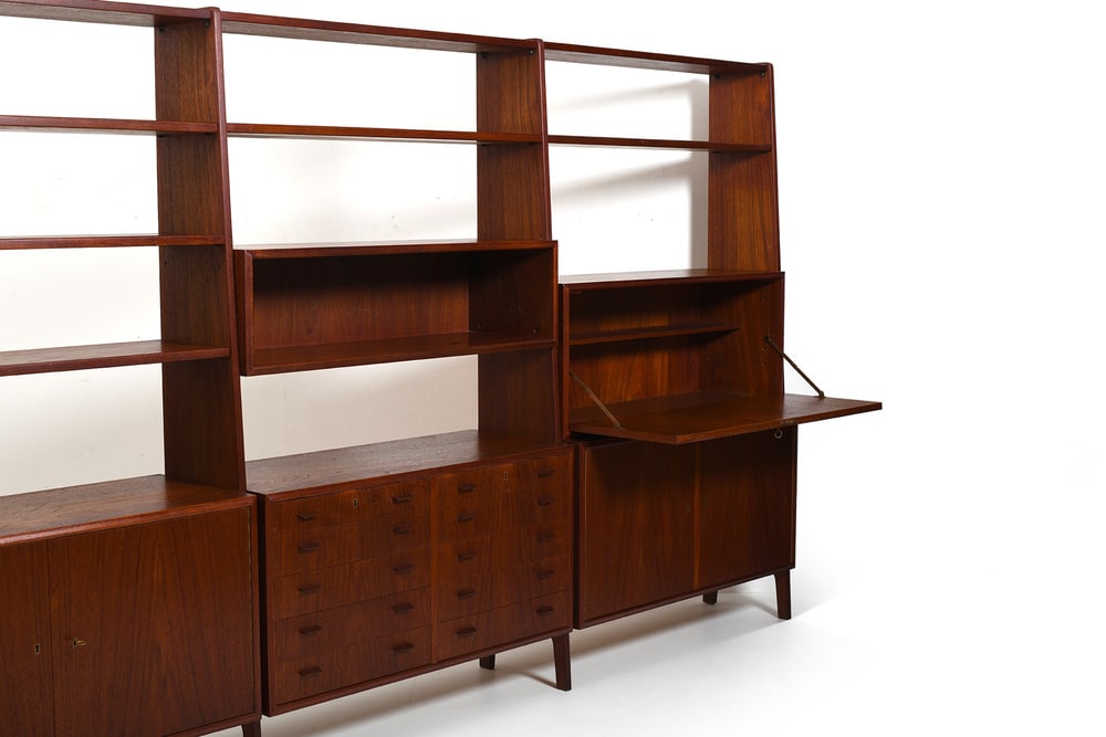 Danish Teak Shelf System with Cabinets, 1950s - 5