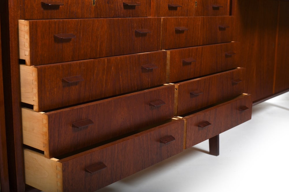 Danish Teak Shelf System with Cabinets, 1950s - 9